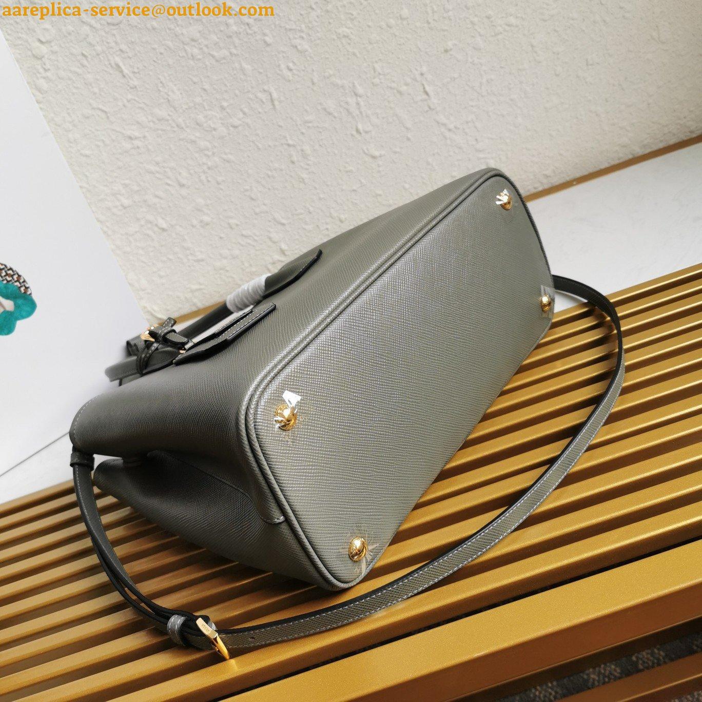 Replica Prada Double Medium Tote Bag In Grey Saffiano Leather 6 Replica Prada Double Medium Tote Bag In Grey Saffiano Leather 6