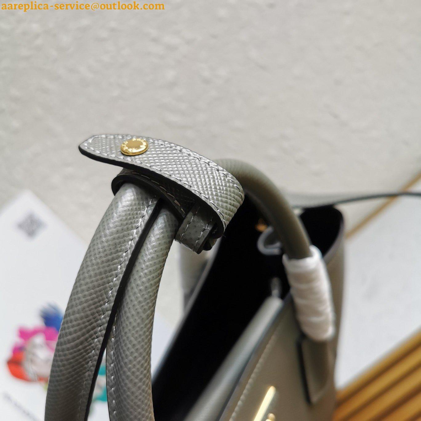 Replica Prada Double Medium Tote Bag In Grey Saffiano Leather 8 Replica Prada Double Medium Tote Bag In Grey Saffiano Leather 8