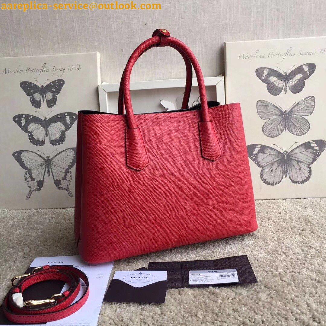 Replica Prada Double Medium Tote Bag In Red Saffiano Leather 7 Replica Prada Double Medium Tote Bag In Red Saffiano Leather 7