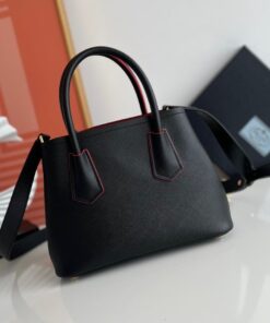 Replica Prada Double Mini Bag In Black Saffiano Leather Replica Prada Double Mini Bag In Black Saffiano Leather