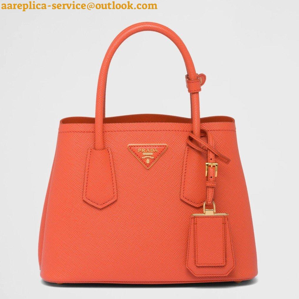 Replica Prada Double Mini Bag In Orange Saffiano Leather 10 Replica Prada Double Mini Bag In Orange Saffiano Leather 10