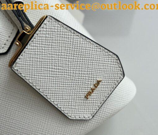 Replica Prada Double Mini Bag In White Saffiano Leather 4