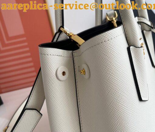 Replica Prada Double Mini Bag In White Saffiano Leather 5