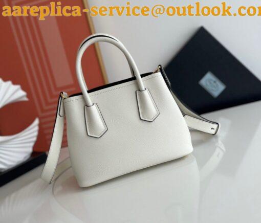 Replica Prada Double Mini Bag In White Saffiano Leather 6