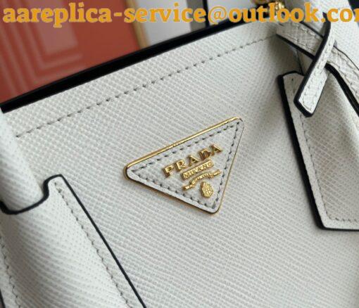 Replica Prada Double Mini Bag In White Saffiano Leather 7