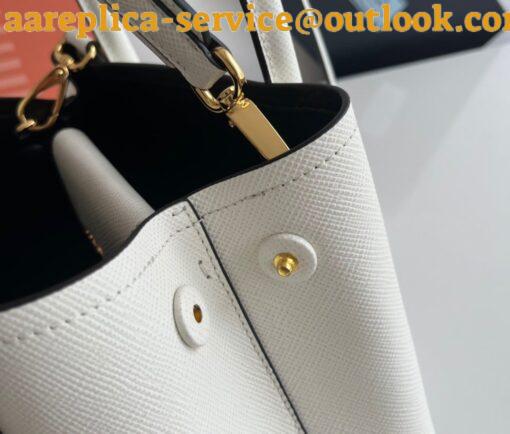 Replica Prada Double Mini Bag In White Saffiano Leather 8