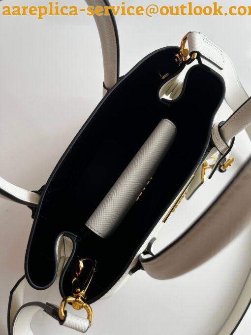 Replica Prada Double Mini Bag In White Saffiano Leather 9