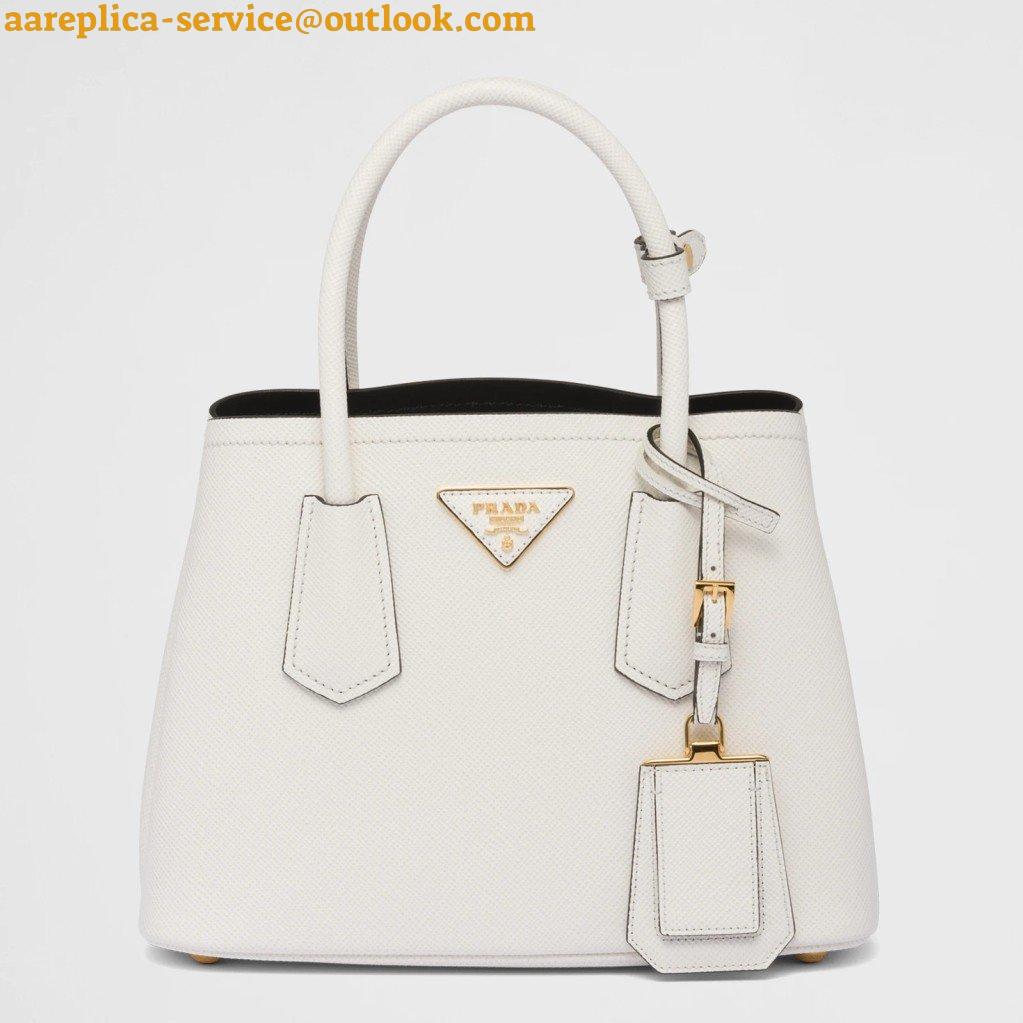 Replica Prada Double Mini Bag In White Saffiano Leather 11 Replica Prada Double Mini Bag In White Saffiano Leather 11