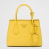 Replica Prada Double Mini Bag In White Saffiano Leather 13
