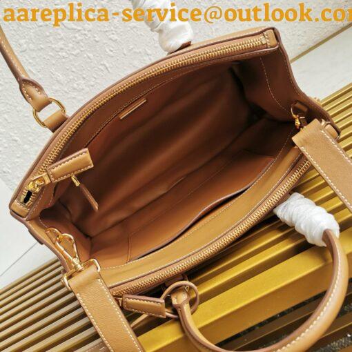 Replica Prada Galleria Large Tote Bag in Brown Calfskin 11
