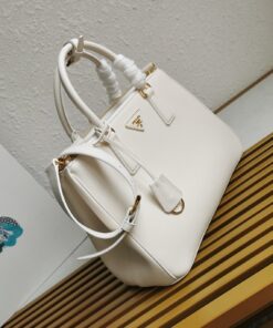 Replica Prada Galleria Large Tote Bag in White Calfskin