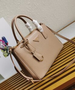 Replica Prada Galleria Medium Bag In Beige Saffiano Leather 2