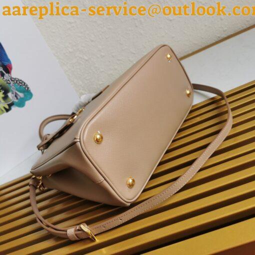 Replica Prada Galleria Medium Bag In Beige Saffiano Leather 6