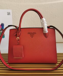 Replica Prada Monochrome Medium Bag In Red Saffiano Leather Replica Prada Monochrome Medium Bag In Red Saffiano Leather