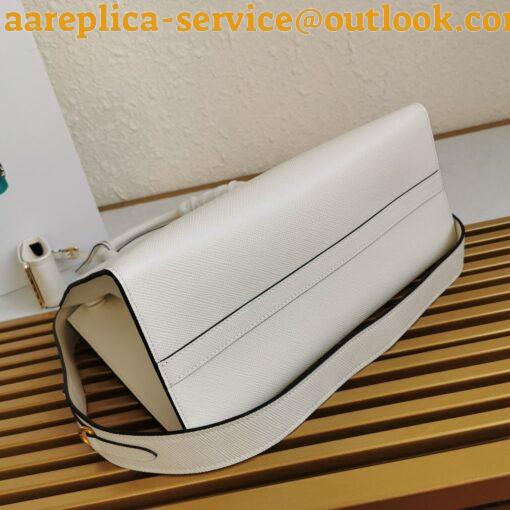 Replica Prada Monochrome Medium Bag In White Saffiano Leather