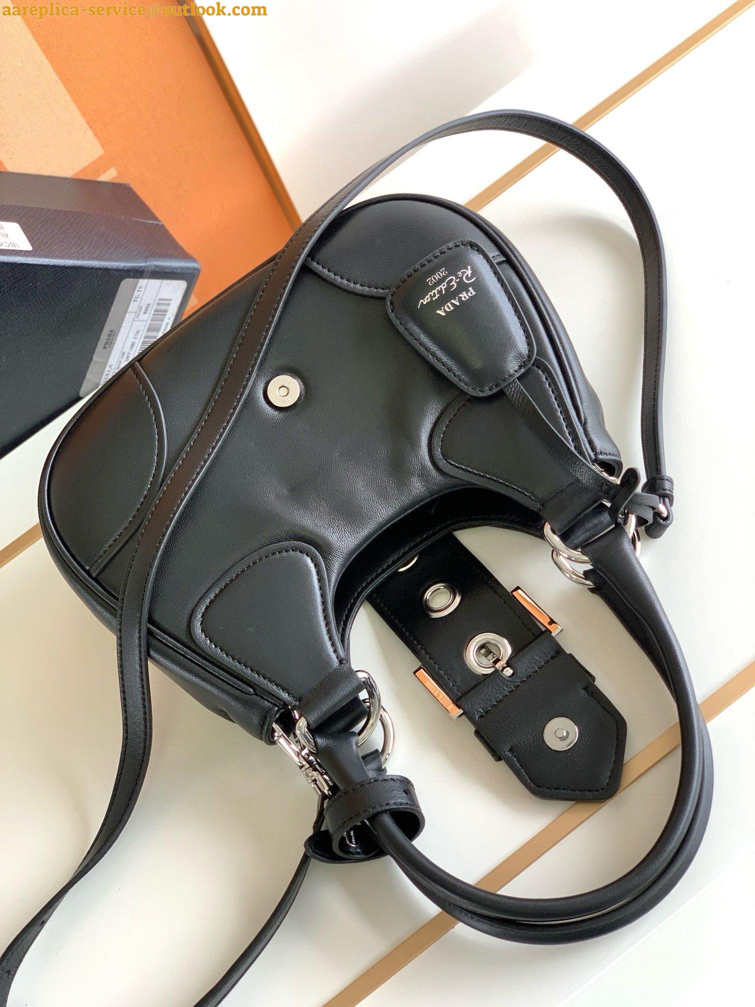 Replica Prada Moon Bag in Black Re-Nylon and Leather 20 Replica Prada Moon Bag in Black Re-Nylon and Leather 20