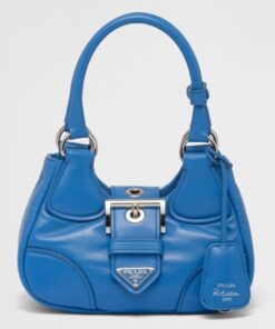 Replica Prada Moon Bag in Blue Padded Nappa Leather