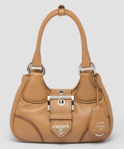 Replica Prada Moon Bag in Caramel Padded Nappa Leather