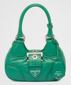 Replica Prada Moon Bag in Green Padded Nappa Leather