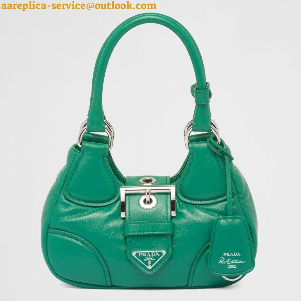 Replica Prada Moon Bag in Green Padded Nappa Leather Replica Prada Moon Bag in Green Padded Nappa Leather