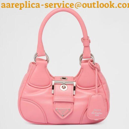 Replica Prada Moon Bag in Pink Padded Nappa Leather 12