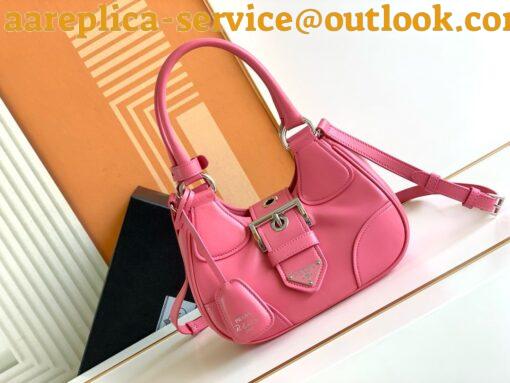 Replica Prada Moon Bag in Pink Padded Nappa Leather 13