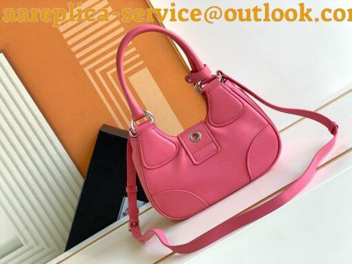 Replica Prada Moon Bag in Pink Padded Nappa Leather 6