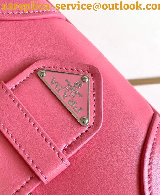 Replica Prada Moon Bag in Pink Padded Nappa Leather 17