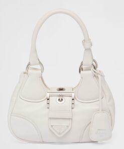 Replica Prada Moon Bag in White Padded Nappa Leather 2