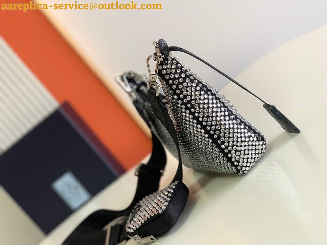 Replica Prada Re-Edition 2005 Bag In Aqua Satin with Crystals 4 Replica Prada Re-Edition 2005 Bag In Aqua Satin with Crystals 4