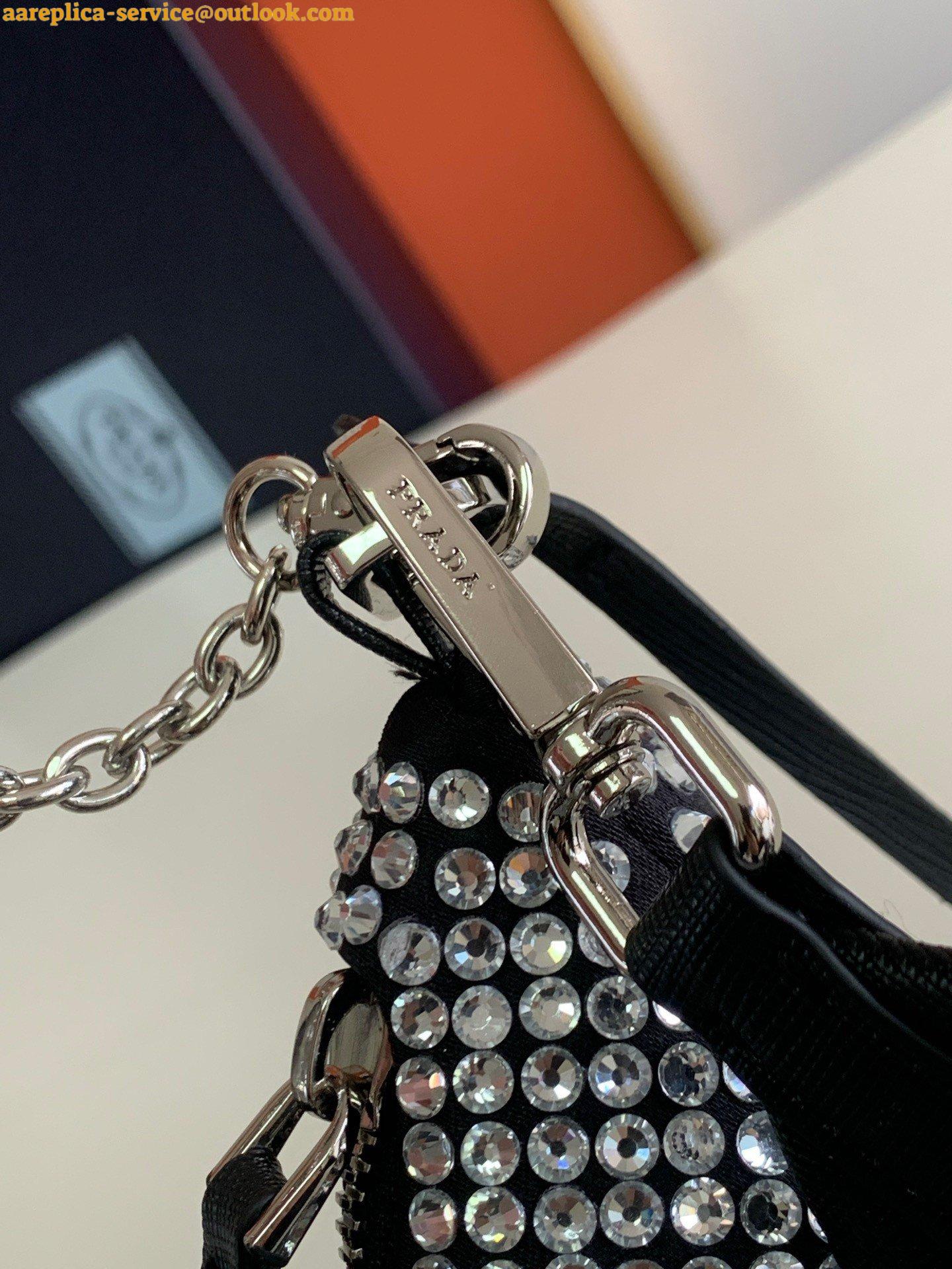 Replica Prada Re-Edition 2005 Bag In Aqua Satin with Crystals 6 Replica Prada Re-Edition 2005 Bag In Aqua Satin with Crystals 6