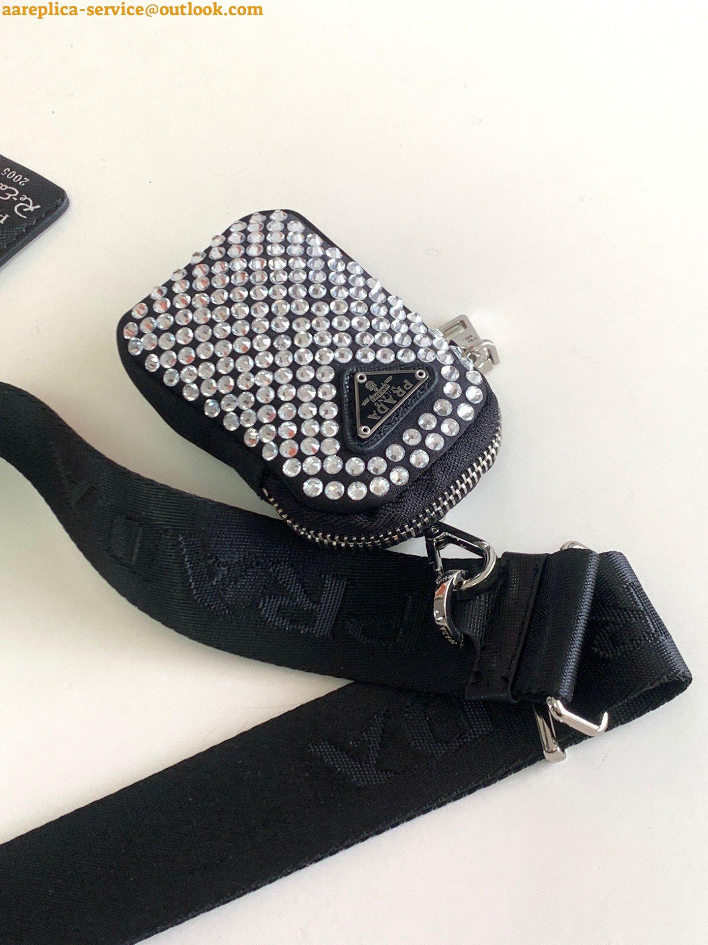 Replica Prada Re-Edition 2005 Bag In Aqua Satin with Crystals 7 Replica Prada Re-Edition 2005 Bag In Aqua Satin with Crystals 7