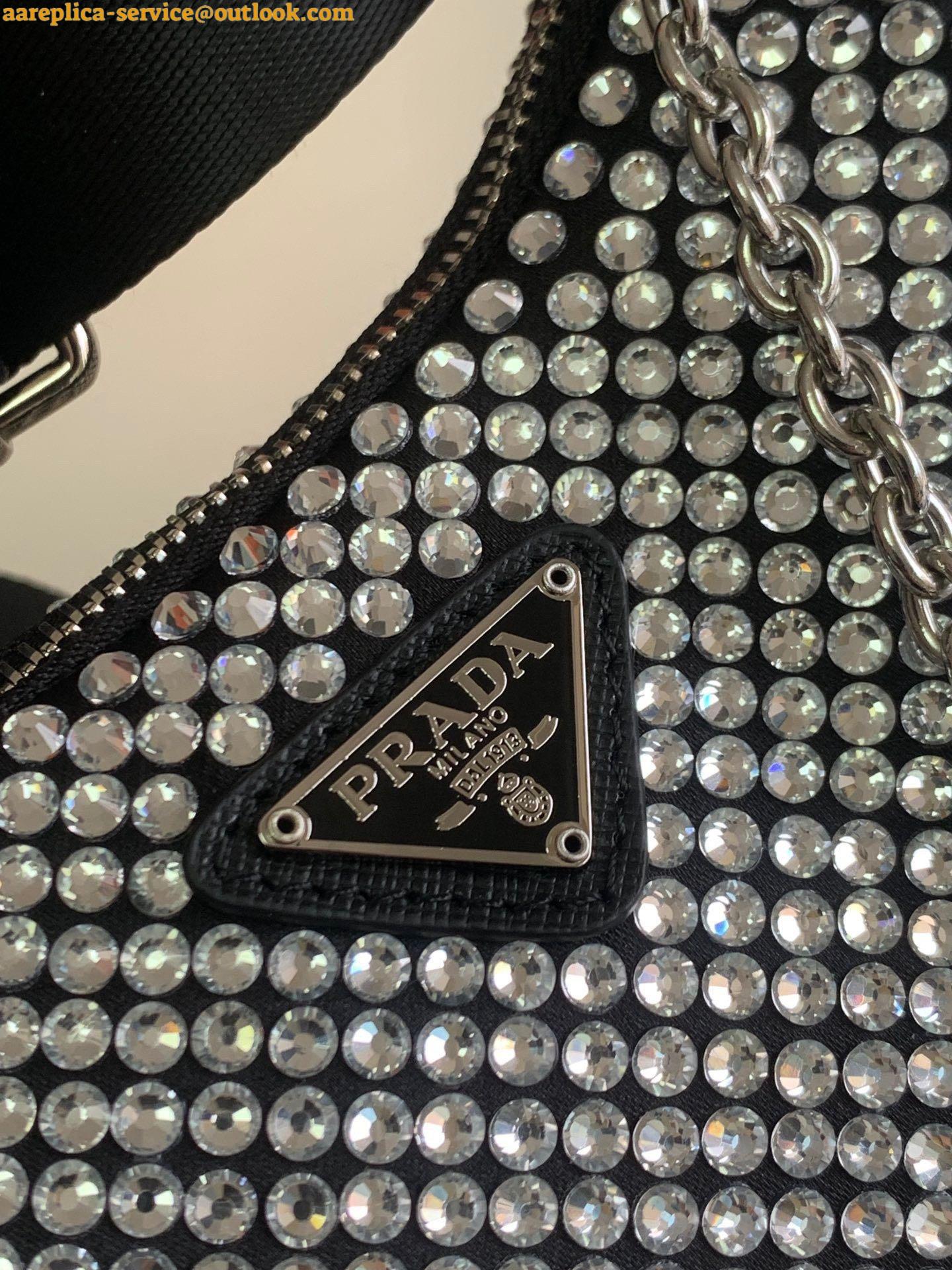 Replica Prada Re-Edition 2005 Bag In Aqua Satin with Crystals 9 Replica Prada Re-Edition 2005 Bag In Aqua Satin with Crystals 9