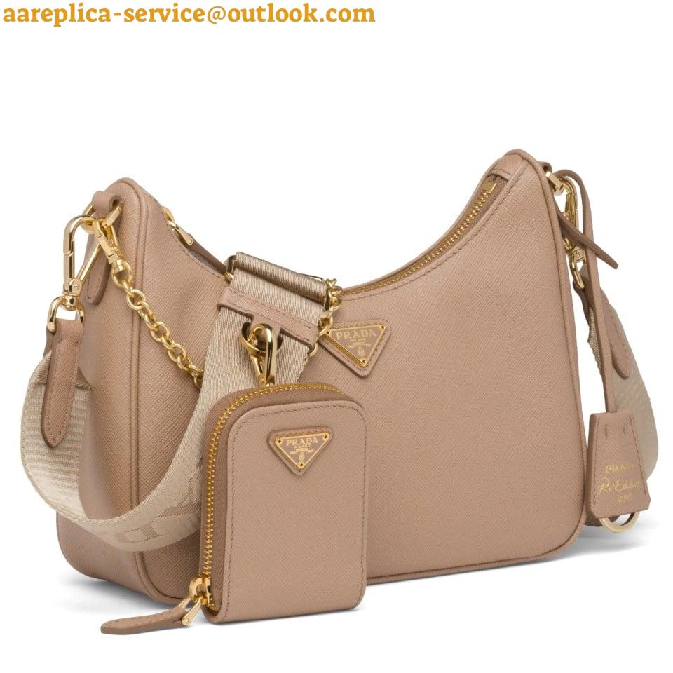 Replica Prada Re-Edition 2005 Shoulder Bag In Beige Saffiano Leather 4 Replica Prada Re-Edition 2005 Shoulder Bag In Beige Saffiano Leather 4