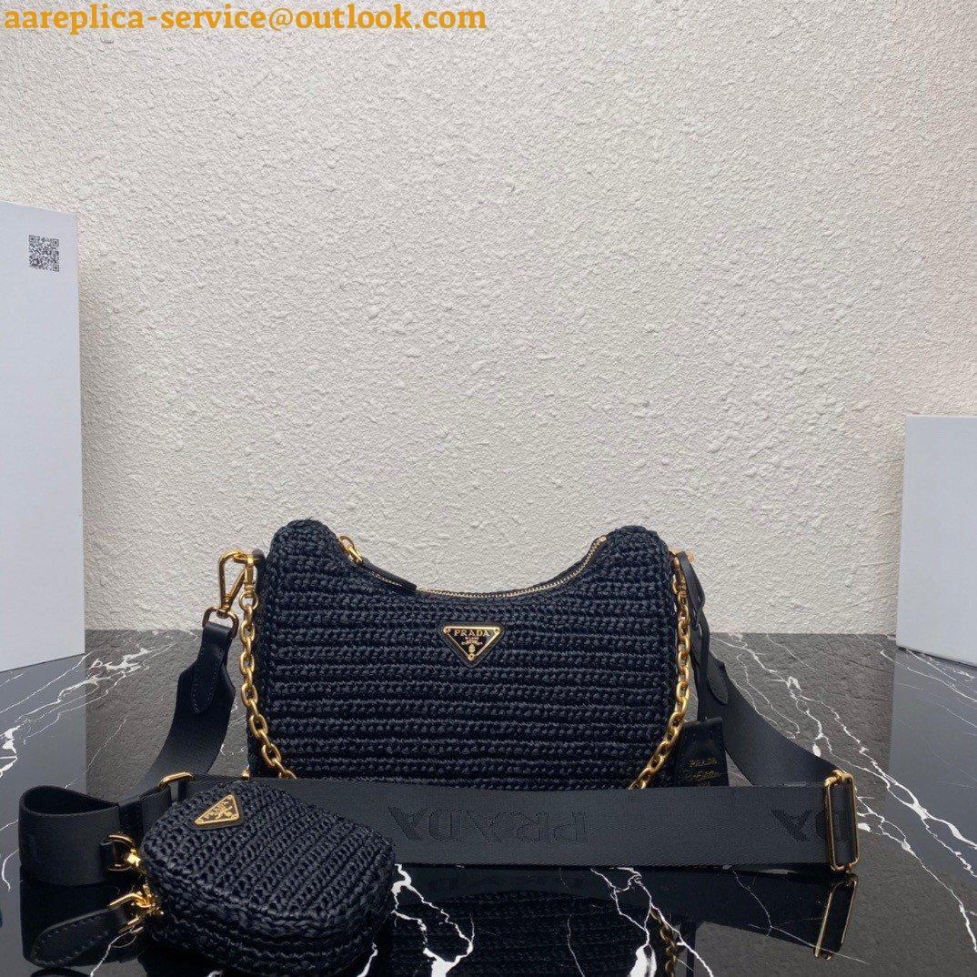 Replica Prada Re-Edition 2005 Shoulder Bag In Black Raffia 13 Replica Prada Re-Edition 2005 Shoulder Bag In Black Raffia 13