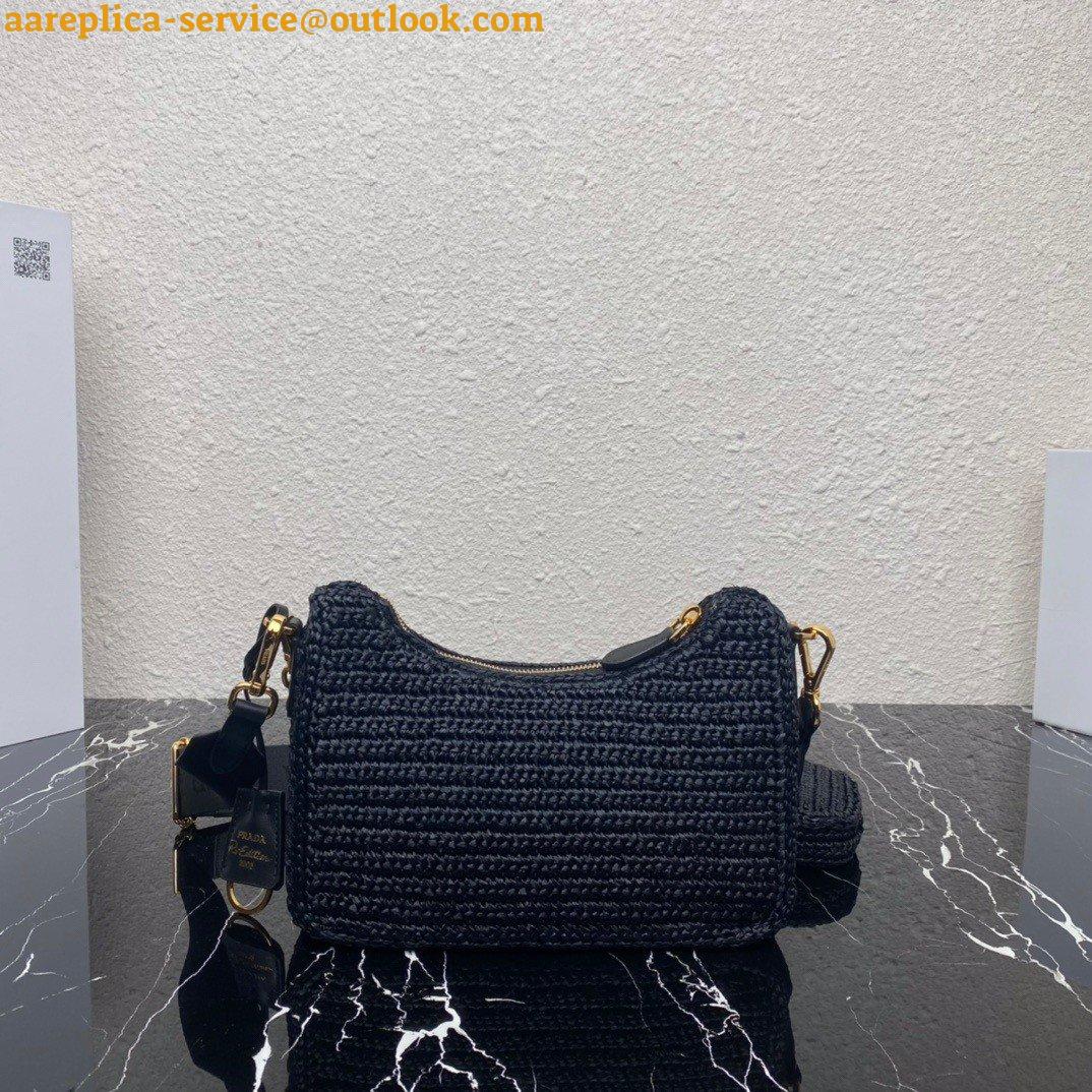 Replica Prada Re-Edition 2005 Shoulder Bag In Black Raffia 16 Replica Prada Re-Edition 2005 Shoulder Bag In Black Raffia 16