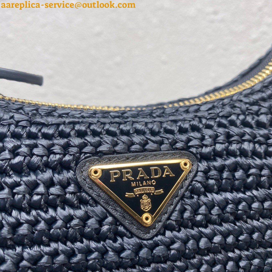 Replica Prada Re-Edition 2005 Shoulder Bag In Black Raffia 21 Replica Prada Re-Edition 2005 Shoulder Bag In Black Raffia 21