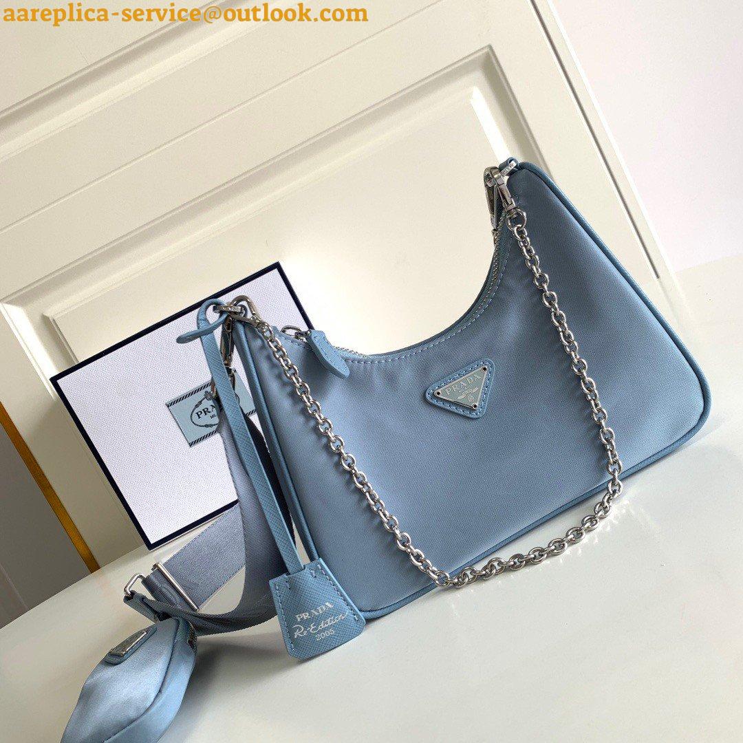 Replica Prada Re-Edition 2005 Shoulder Bag In Blue Re-Nylon Replica Prada Re-Edition 2005 Shoulder Bag In Blue Re-Nylon