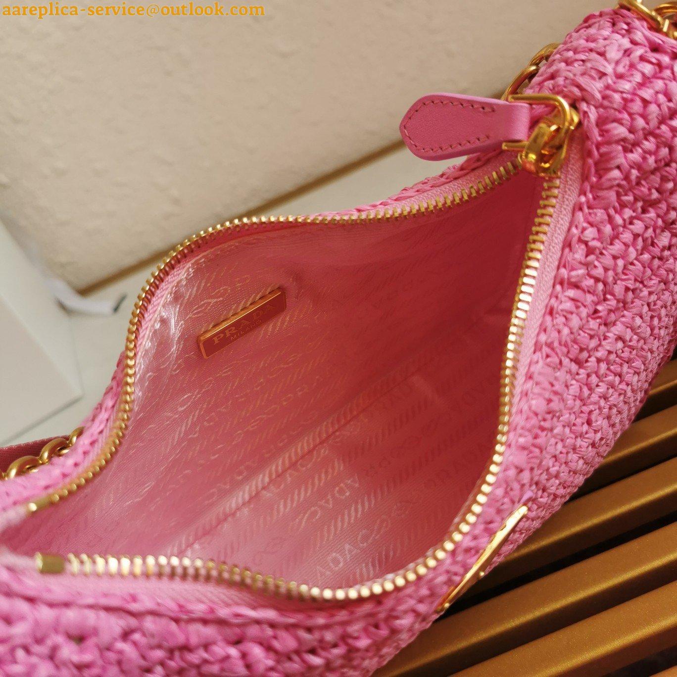 Replica Prada Re-Edition 2005 Shoulder Bag In Pink Raffia 17 Replica Prada Re-Edition 2005 Shoulder Bag In Pink Raffia 17