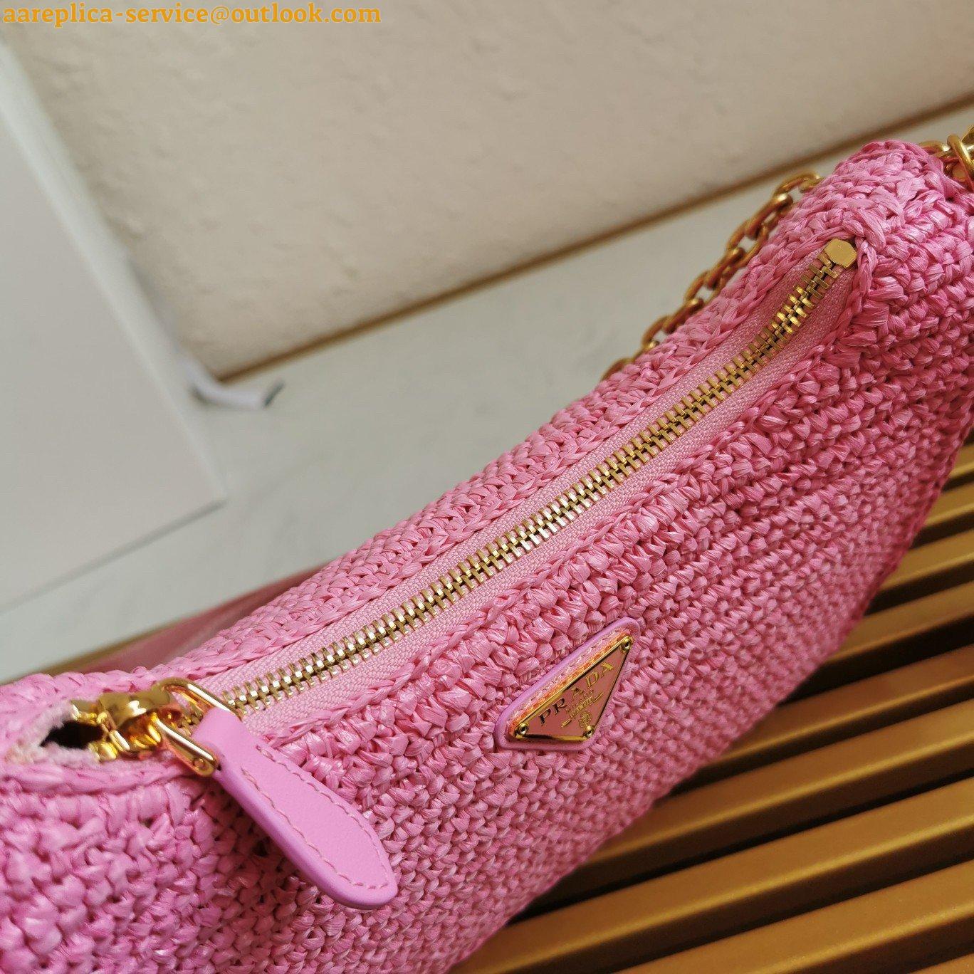 Replica Prada Re-Edition 2005 Shoulder Bag In Pink Raffia 19 Replica Prada Re-Edition 2005 Shoulder Bag In Pink Raffia 19