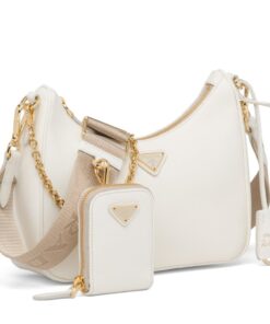 Replica Prada Re-Edition 2005 Shoulder Bag In White Saffiano Leather