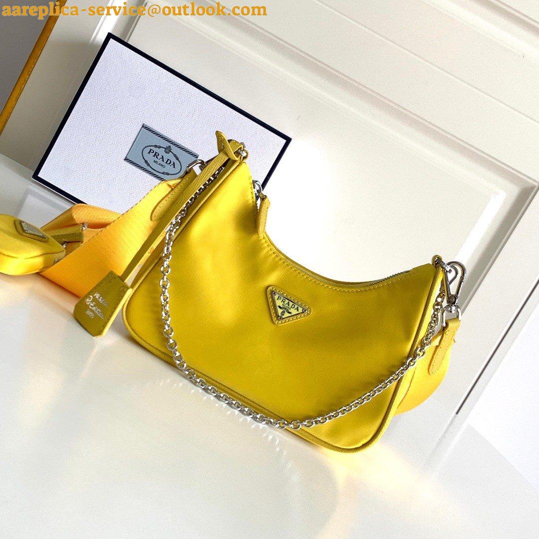 Replica Prada Re-Edition 2005 Shoulder Bag In Yellow Re-Nylon 7 Replica Prada Re-Edition 2005 Shoulder Bag In Yellow Re-Nylon 7