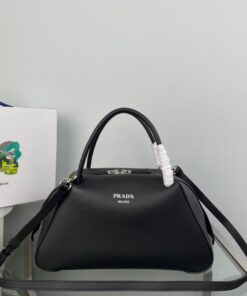 Replica Prada Supernova Medium Top Handle Bag In Black Leather Replica Prada Supernova Medium Top Handle Bag In Black Leather