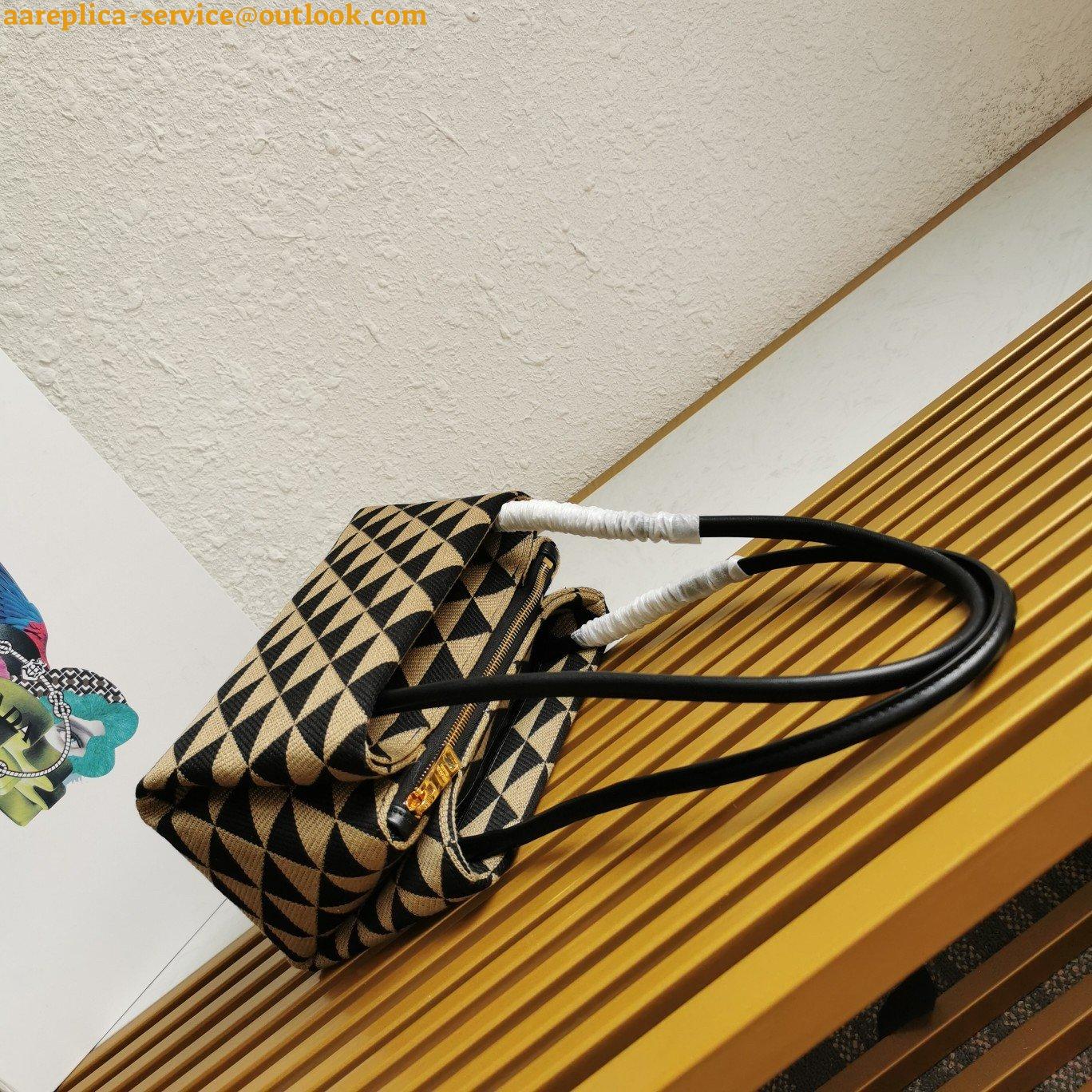 Replica Prada Supernova Small Shoulder Bag In Black/Beige Fabric 8 Replica Prada Supernova Small Shoulder Bag In Black/Beige Fabric 8