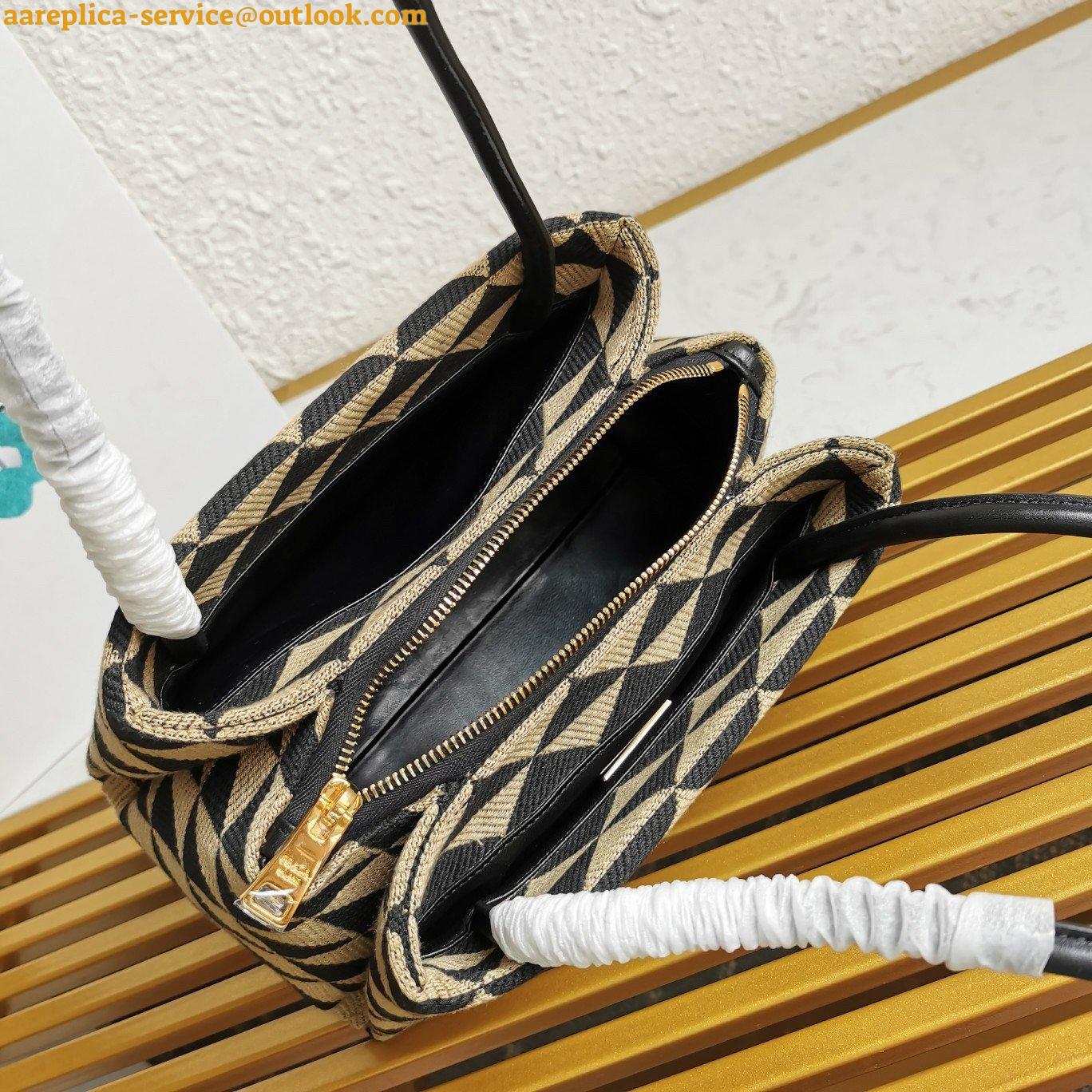 Replica Prada Supernova Small Shoulder Bag In Black/Beige Fabric 3 Replica Prada Supernova Small Shoulder Bag In Black/Beige Fabric 3