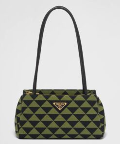 Replica Prada Supernova Small Shoulder Bag In Black/Green Fabric