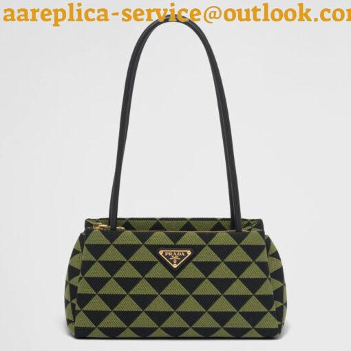 Replica Prada Supernova Small Shoulder Bag In Black/Green Fabric