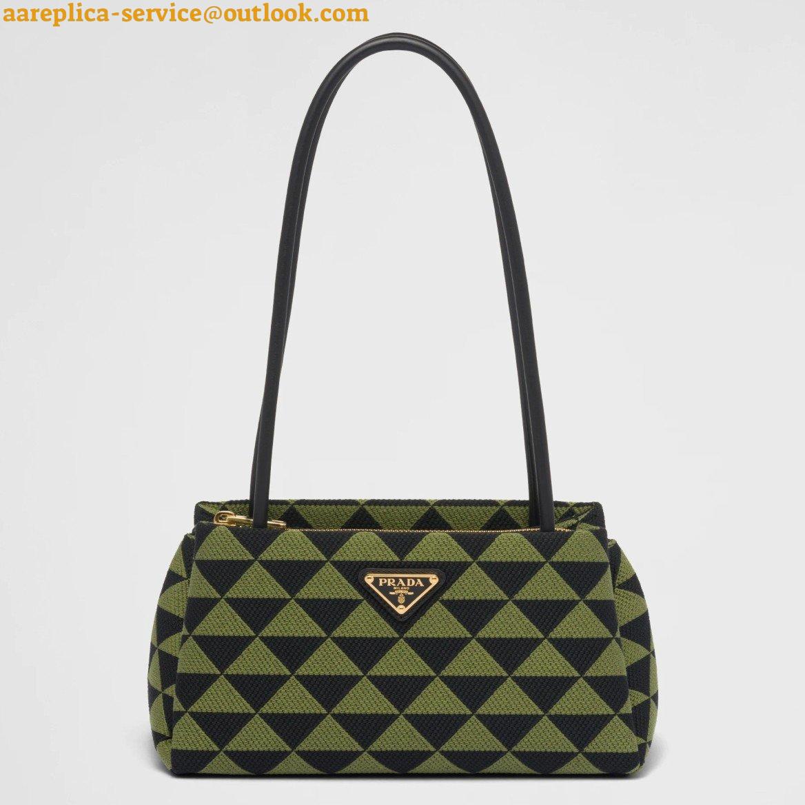 Replica Prada Supernova Small Shoulder Bag In Black/Green Fabric Replica Prada Supernova Small Shoulder Bag In Black/Green Fabric
