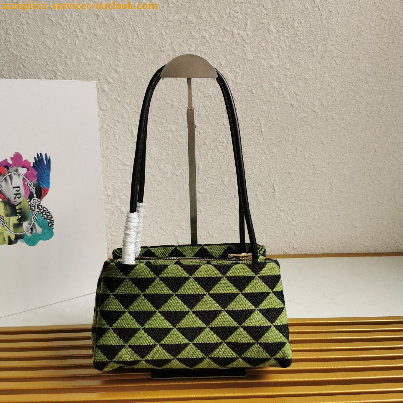 Replica Prada Supernova Small Shoulder Bag In Black/Green Fabric 6 Replica Prada Supernova Small Shoulder Bag In Black/Green Fabric 6