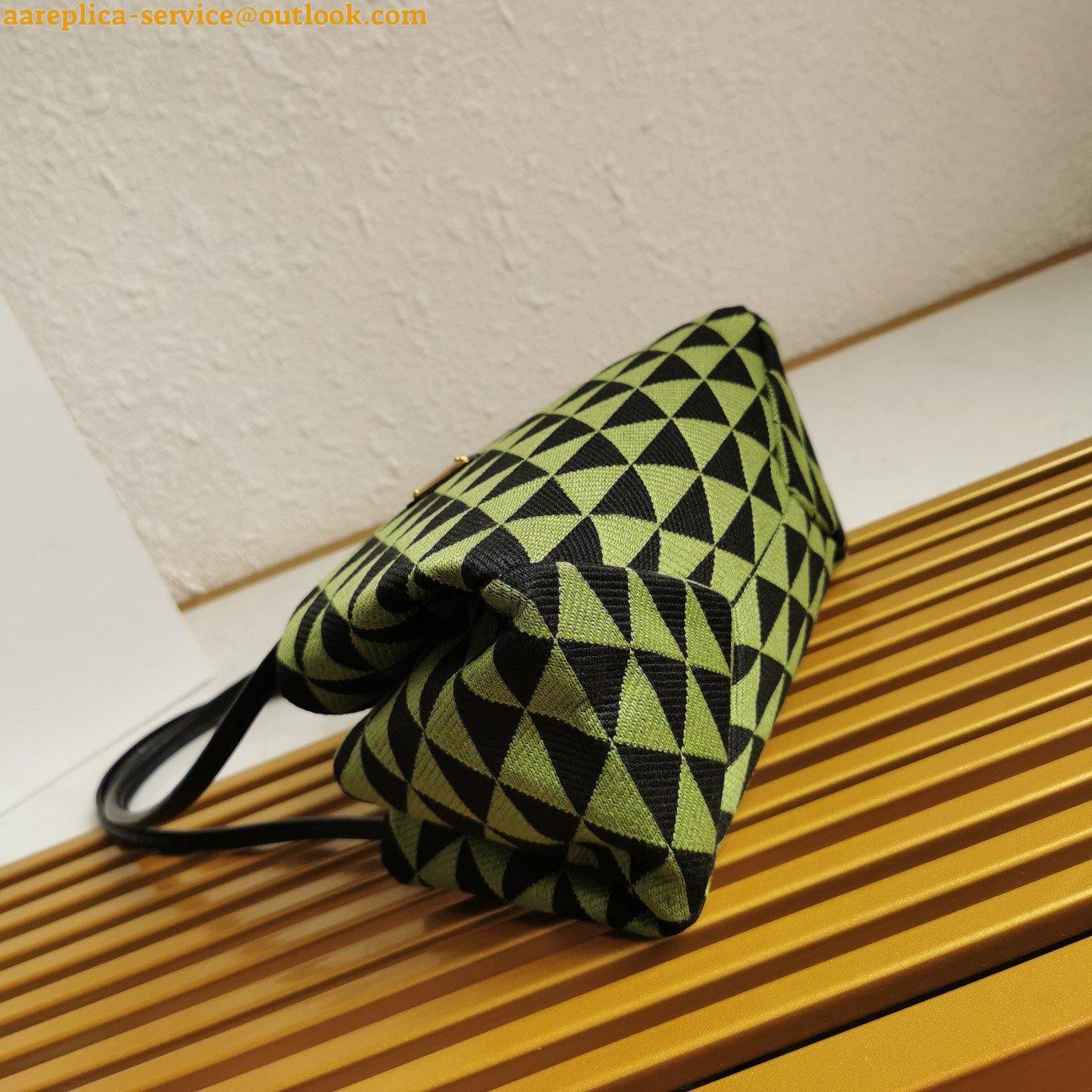 Replica Prada Supernova Small Shoulder Bag In Black/Green Fabric 8 Replica Prada Supernova Small Shoulder Bag In Black/Green Fabric 8
